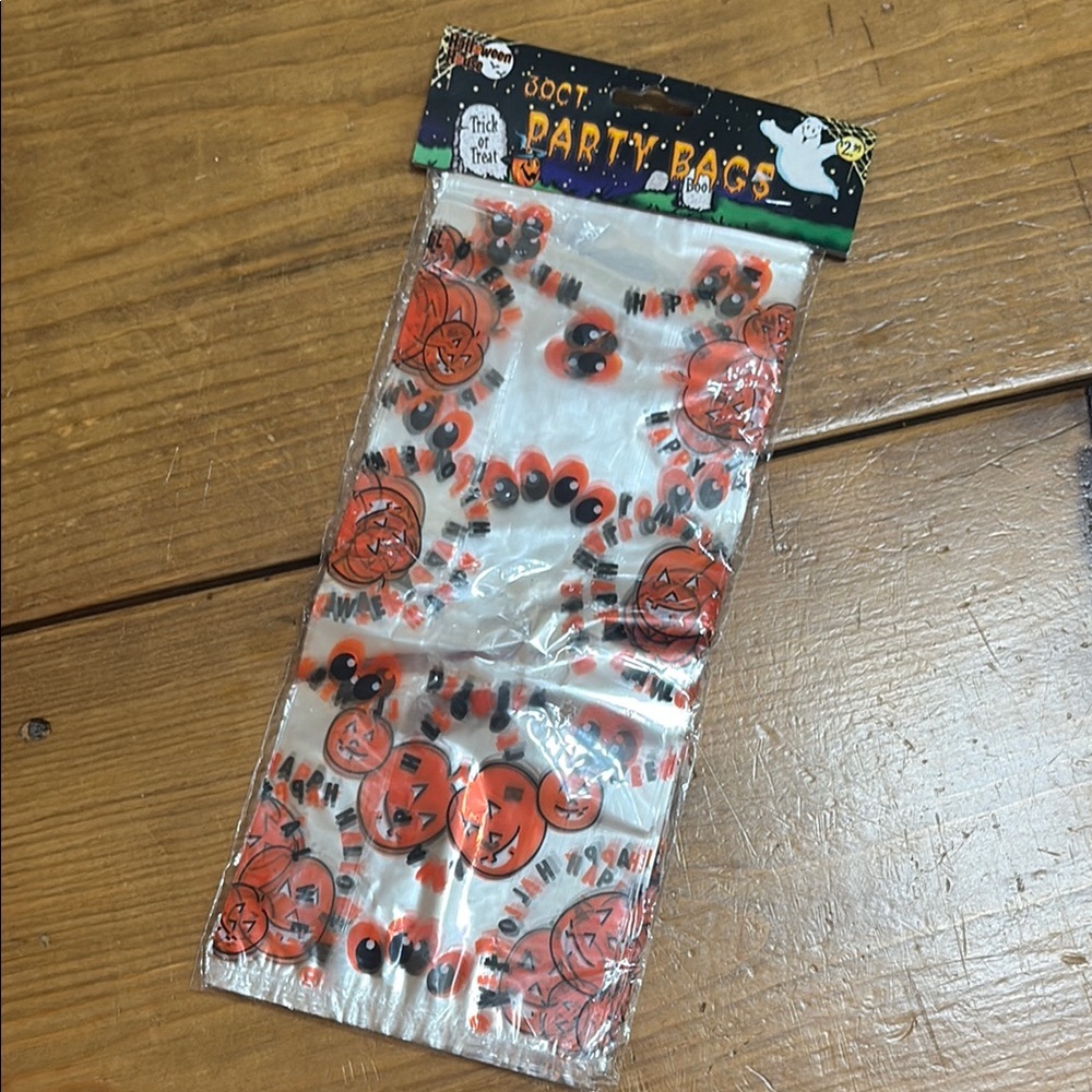 VTG 90s Halloween 🎃 Jack O Lantern Party Favor Transparent Baggies